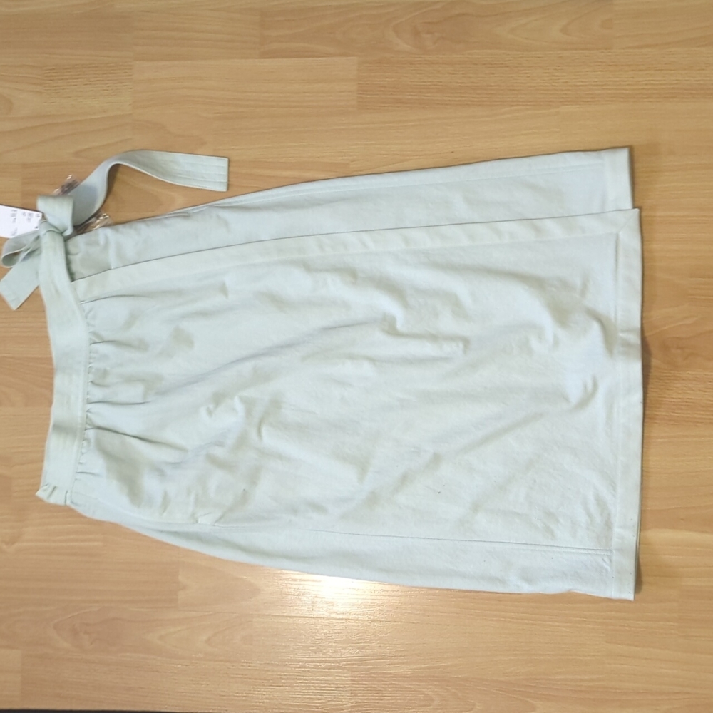 NWT:Uniqlo twill jersey wrap skirt, green, by Paris atelier C.Lemaire, Sz 4
